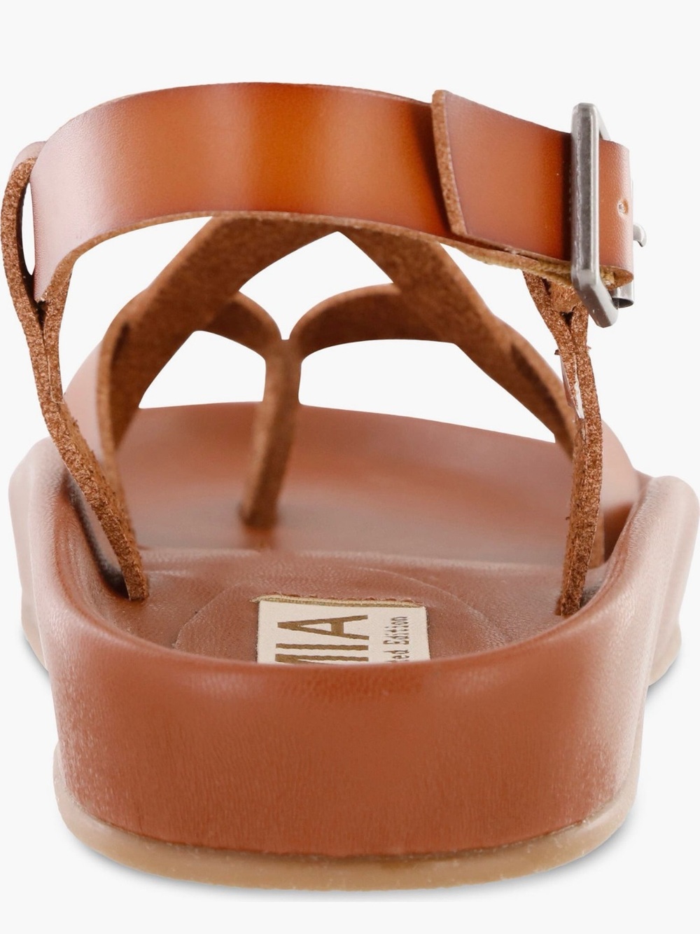 MIA Tan Leather Crisscross Strap Sandals - Picture 4 of 8